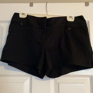 Black Cuffed Dress Shorts